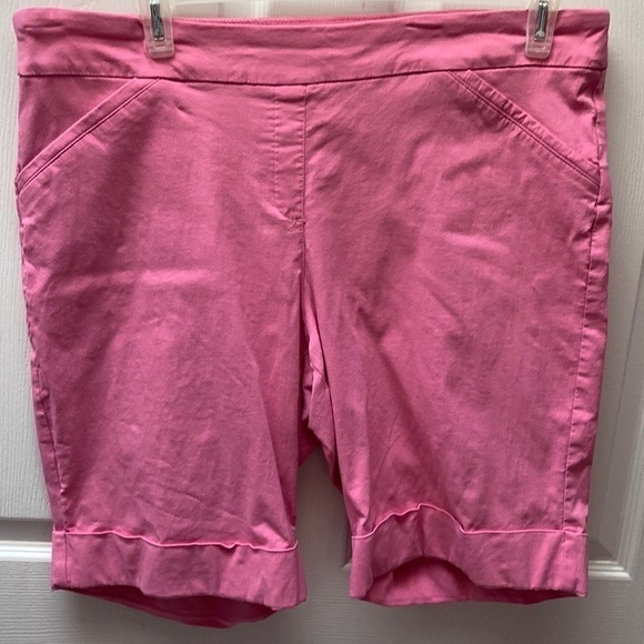 X womens Coral Bay casual stretch solid pink plus size shorts 18 - Picture 1 of 5